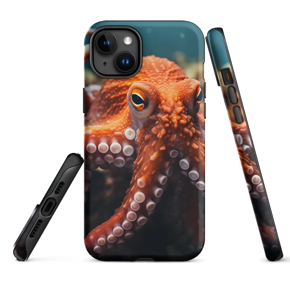 Vibrant Orange Octopus Underwater | Phone Case