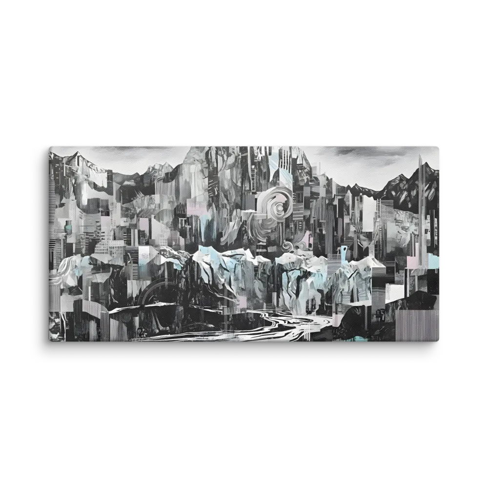 Dystopian Mountain Fragmentation 
 Canvas | 16″x 32″