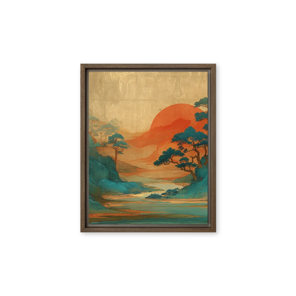 Golden Ukiyo-e Sunset | Art Print