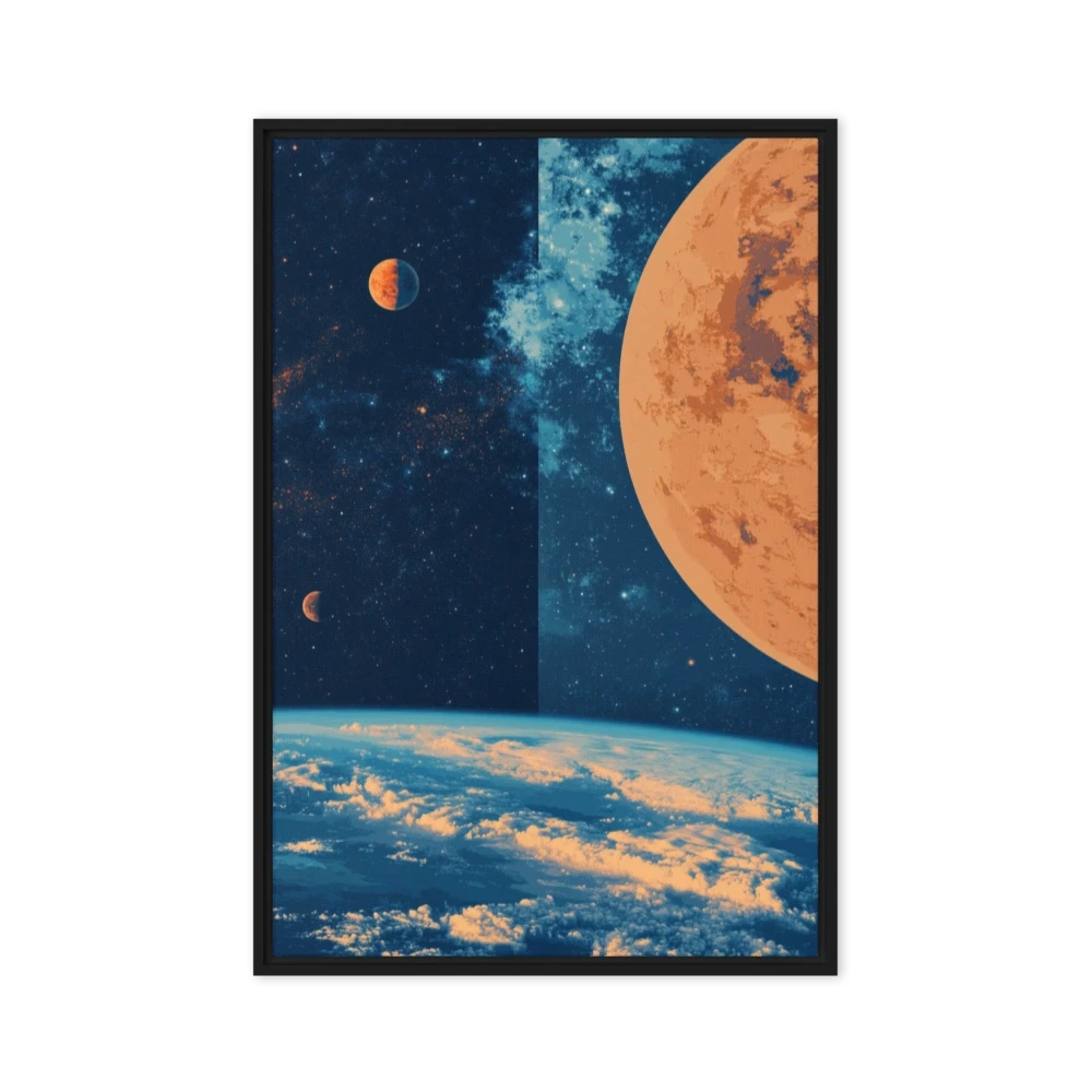 Cosmic Scene with Planets