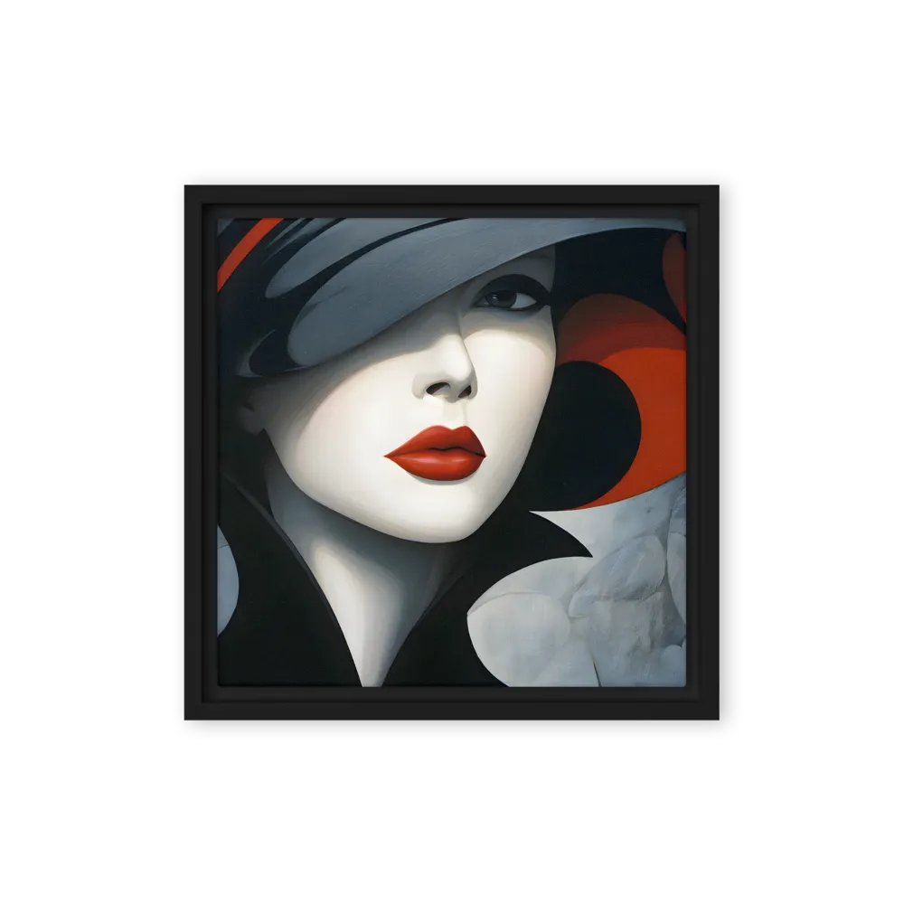 Lady in Red and Black 
 Poster with Red oak Frame | 18″x 18″