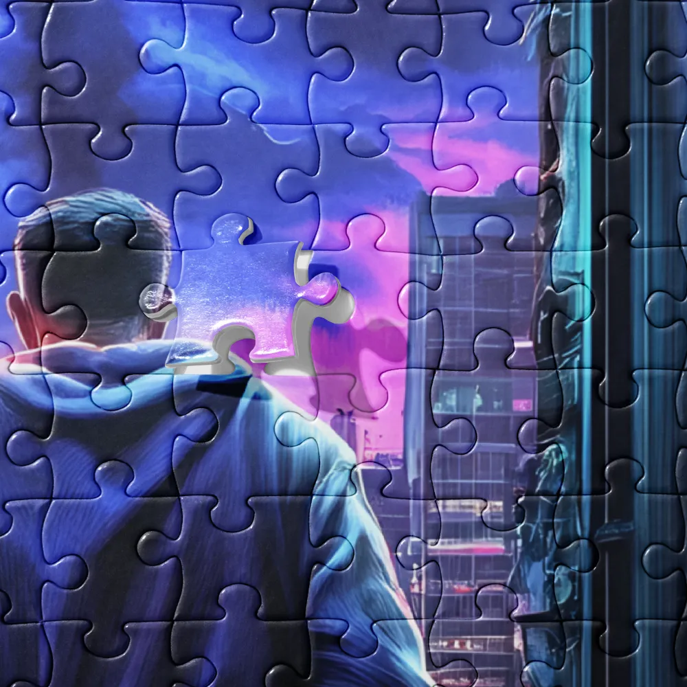 Gateway to the Neon City 
 Jigsaw Puzzle in Tin Box