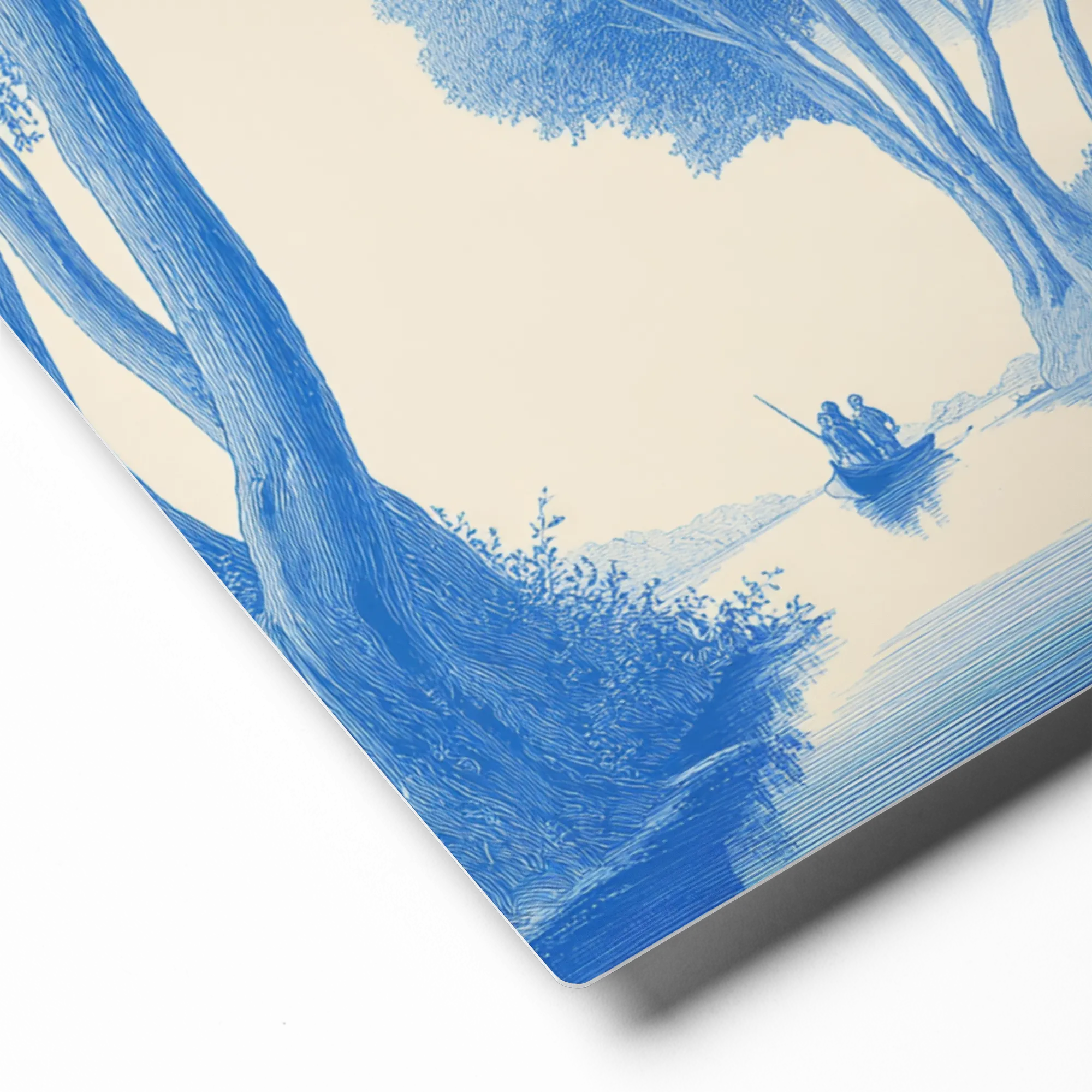 Serene River Engraving 
 Metal Print | 20″x 30″