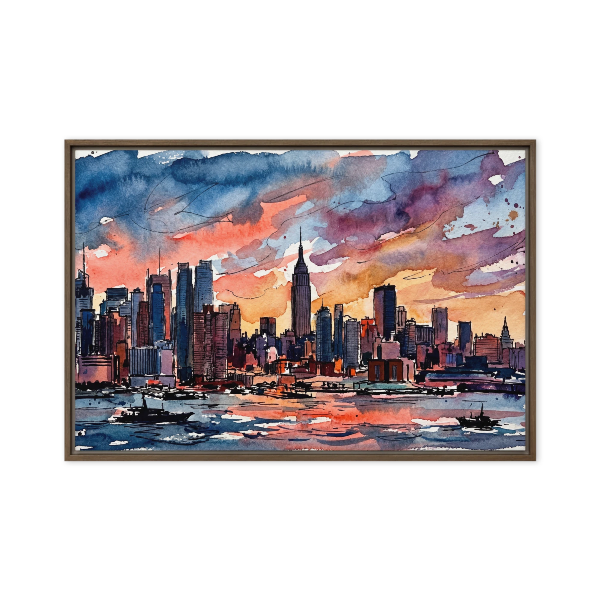 Impressionistic Cityscape Sunset