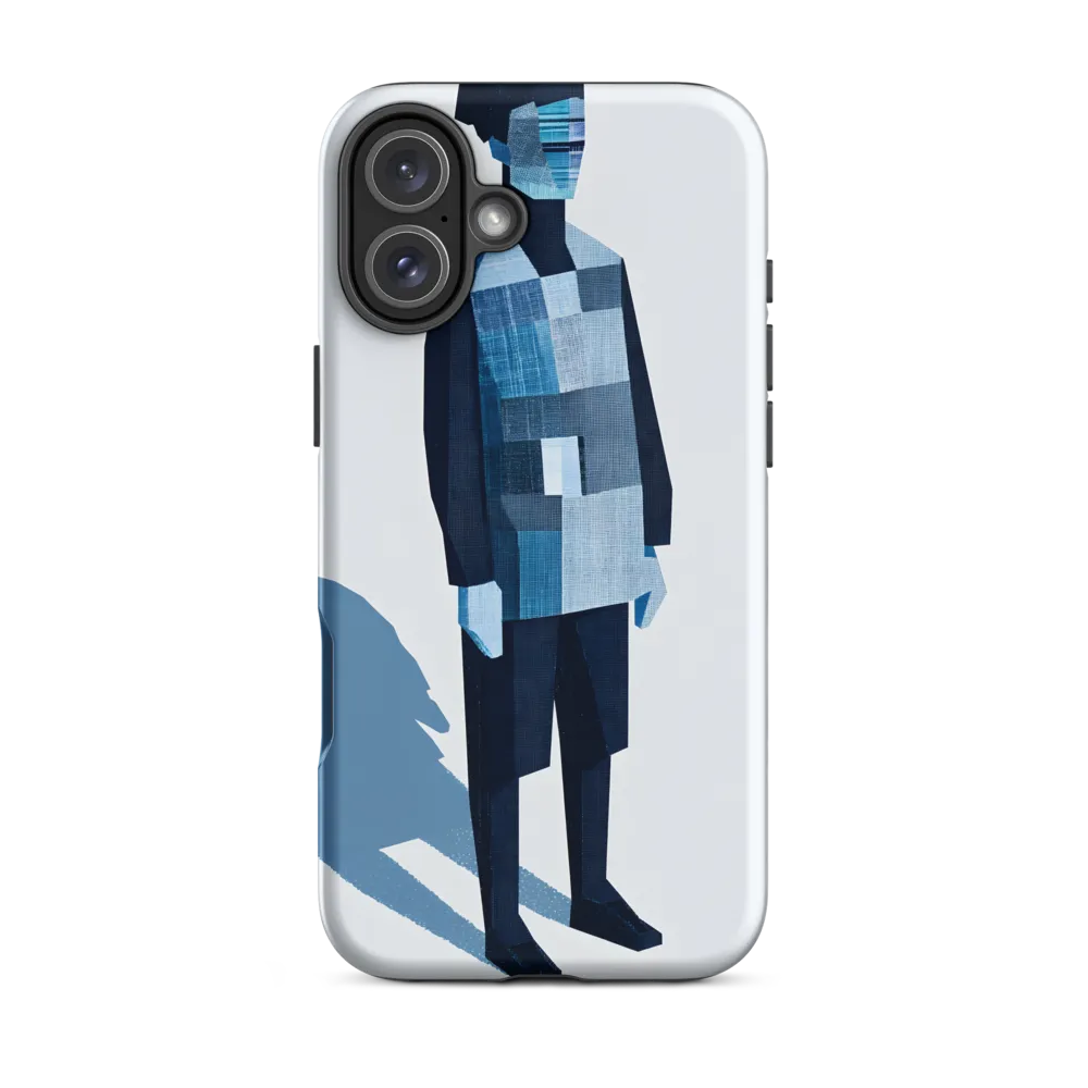 Geometric Blue Human Figure | Phone Case