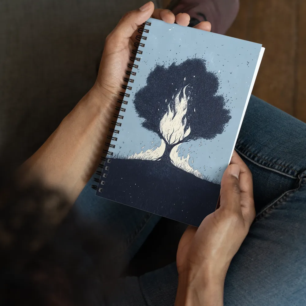 Ignited Tree Engraving 
 Spiral Notebook | 140 pages