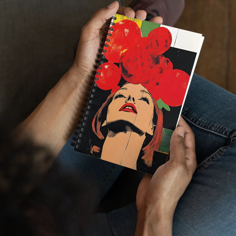 Pop Art Woman with Red Fruit Headpiece 
 Spiral Notebook | 140 pages