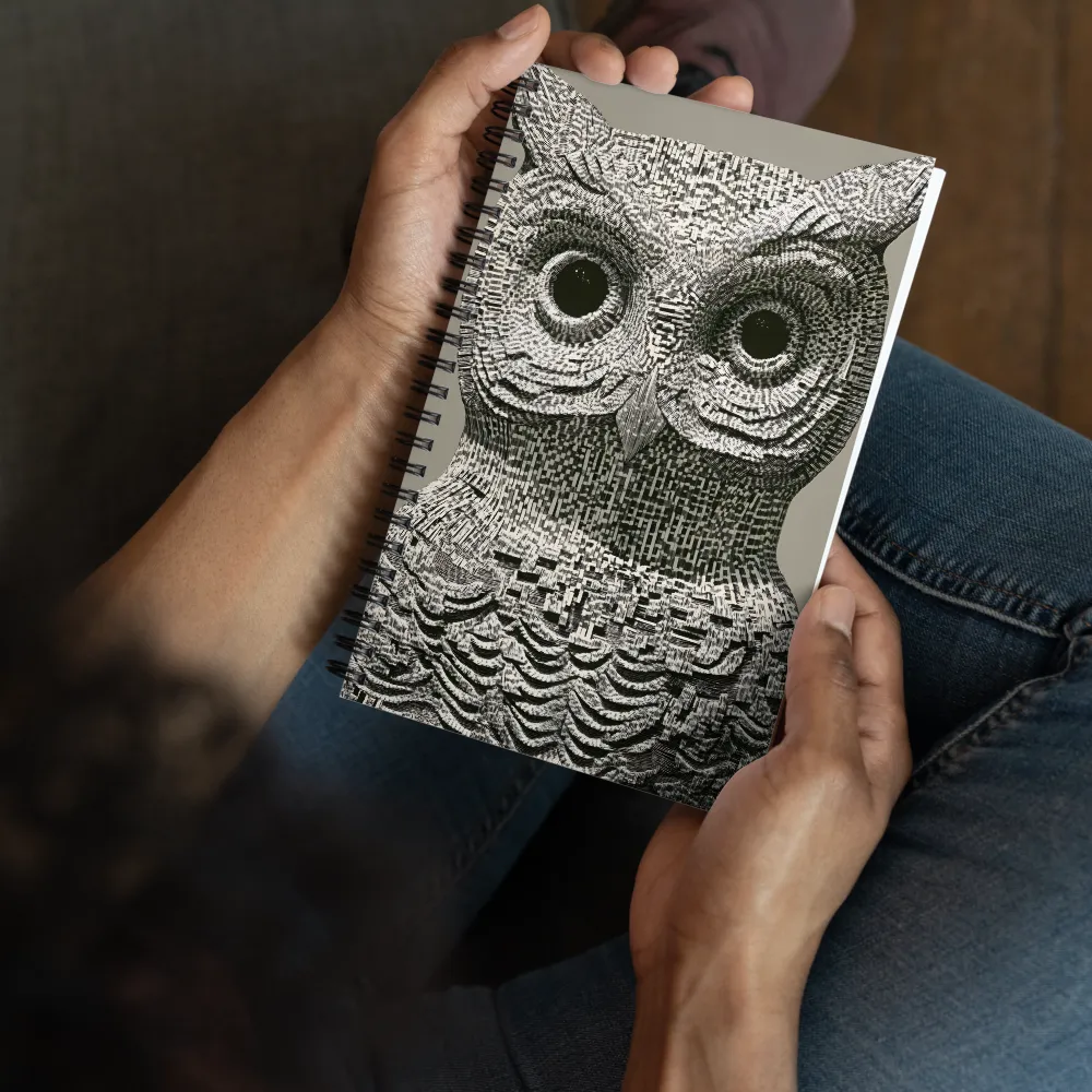 Layered Owl Engraving 
 Spiral Notebook | 140 pages