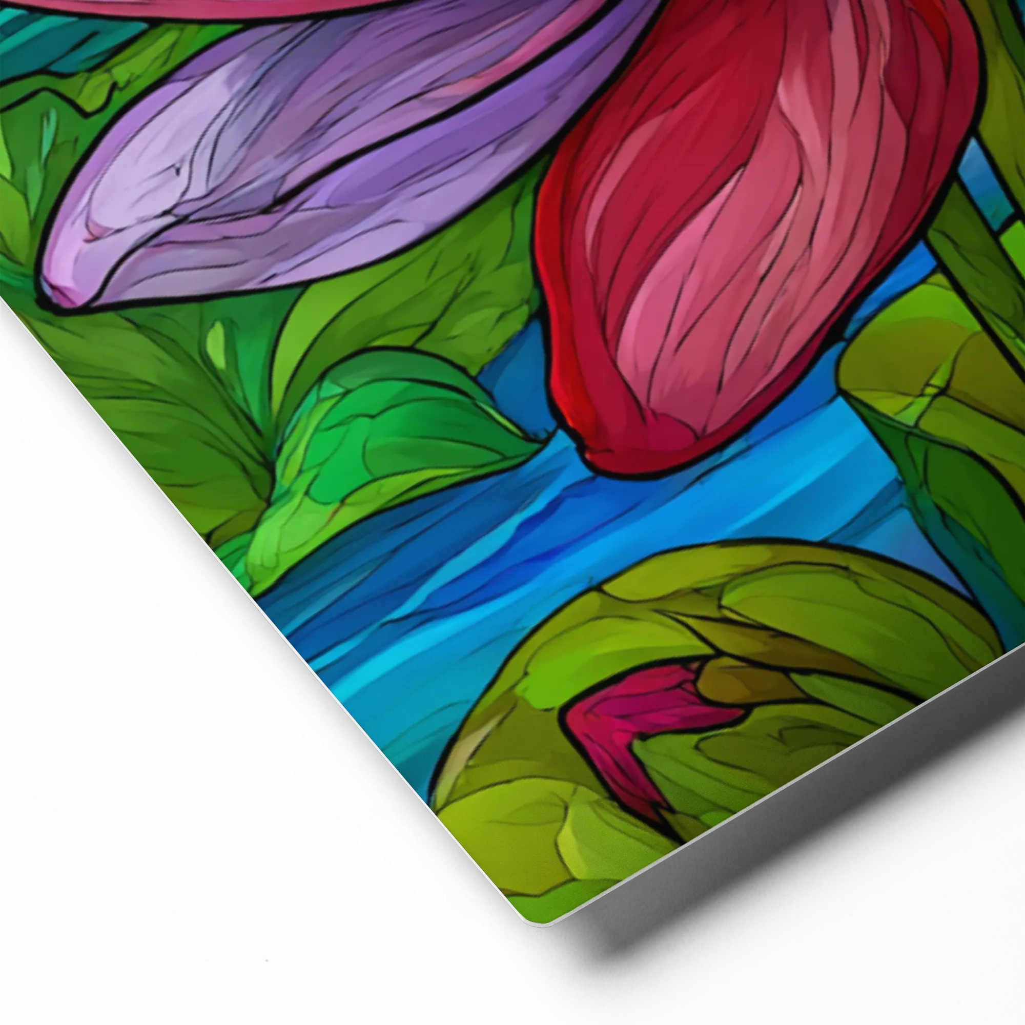 Lotus in Stained Glass 
 Canvas | 28″x 28″