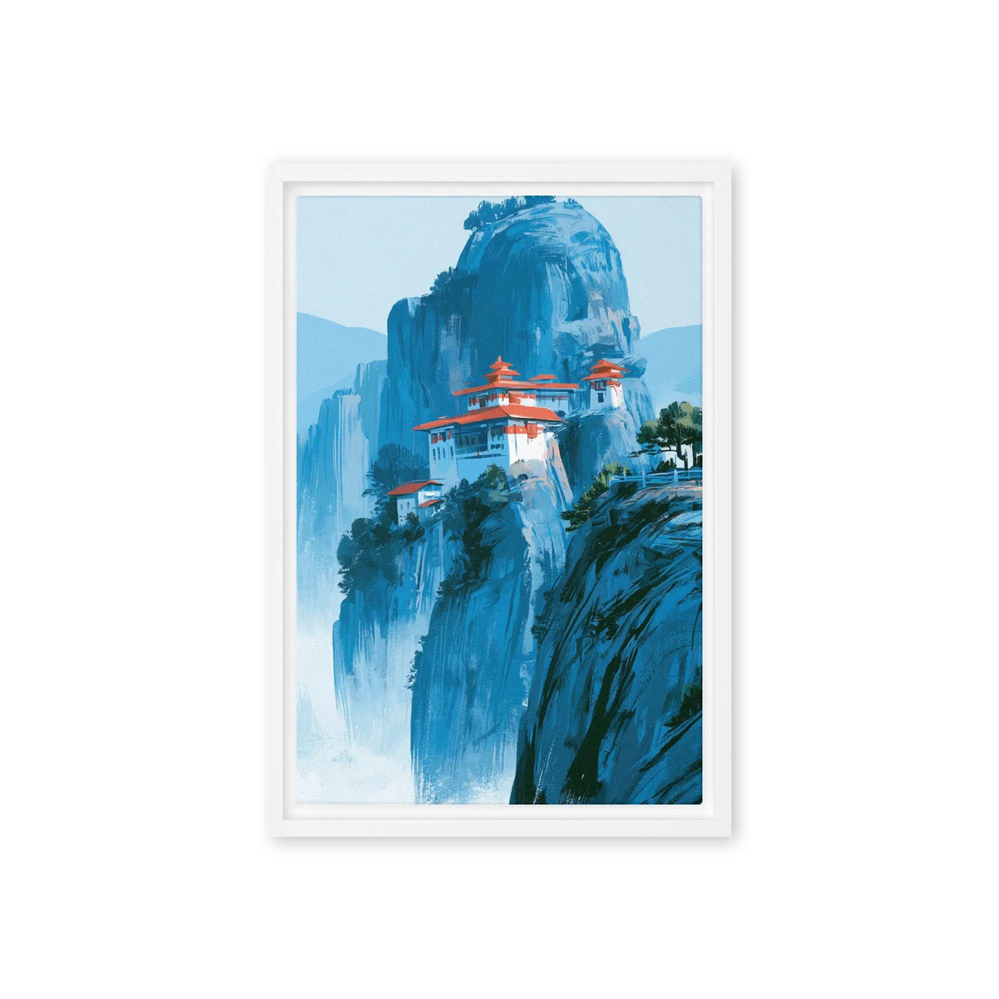Sanctuary of the Peaks 
 Canvas with White Frame