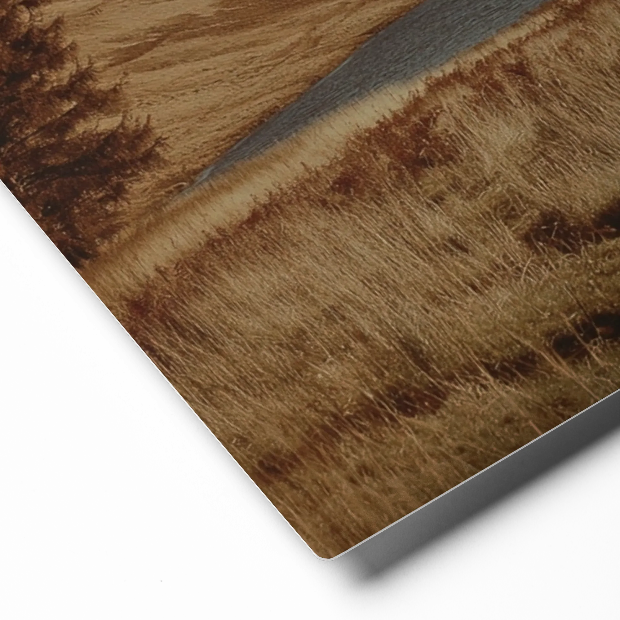 Muted Valley Lake 
 Poster with Red oak Frame | 12″x 12″
