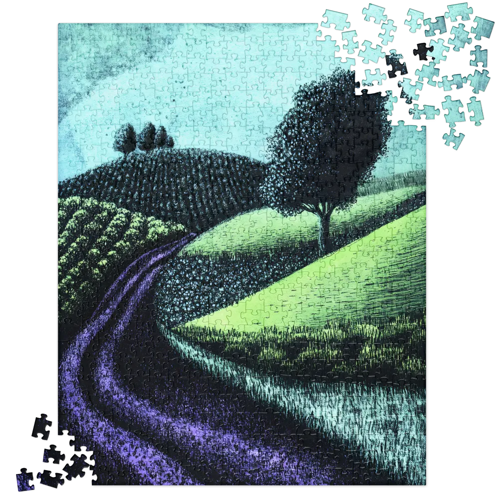 Serene Valley Engraving 
 Jigsaw Puzzle