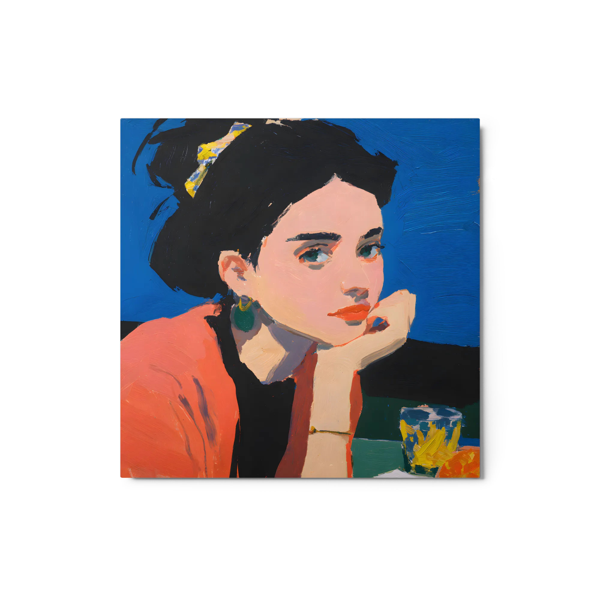 The Pensive Gaze 
 Canvas with Black Frame