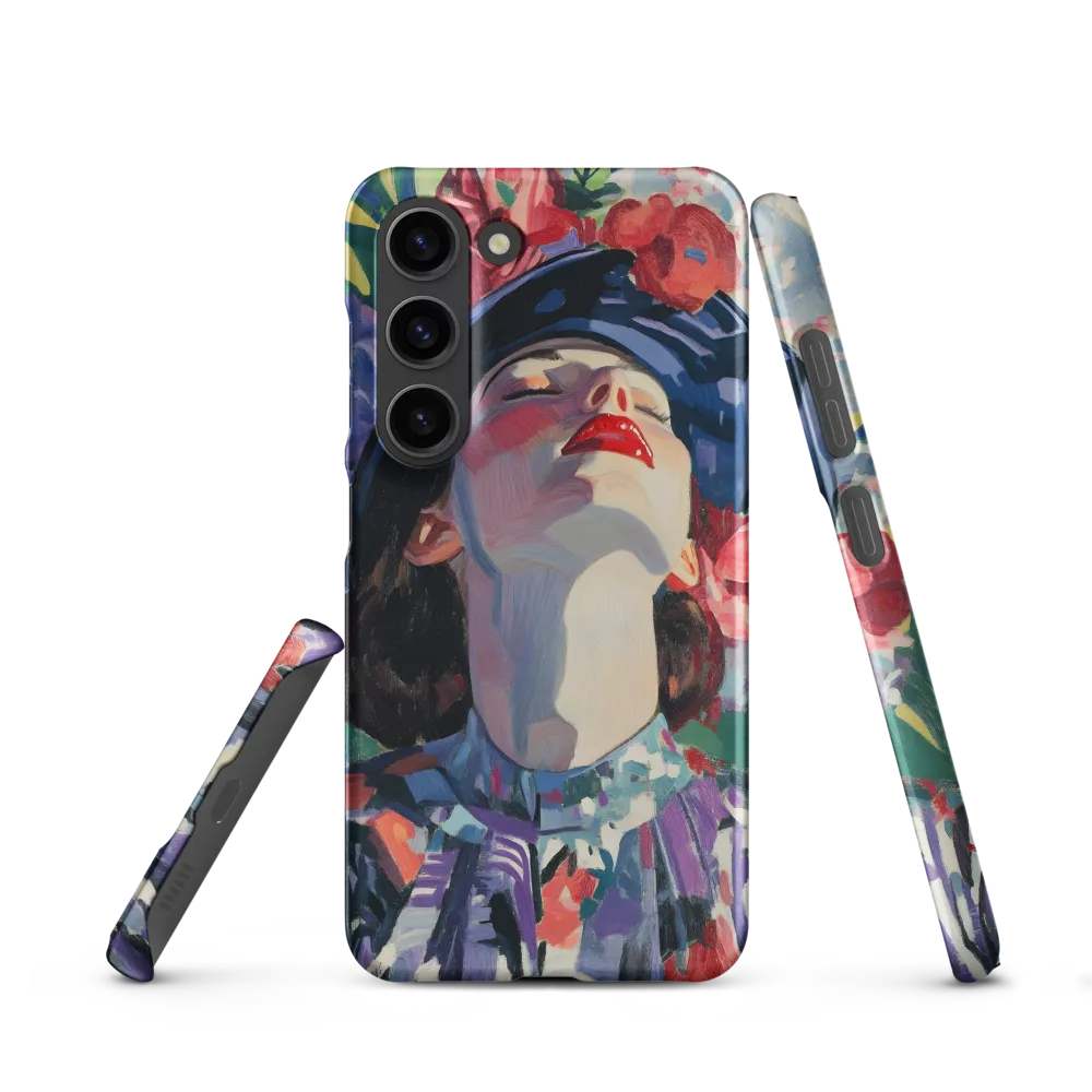 Woman with Floral Background | Phone Case