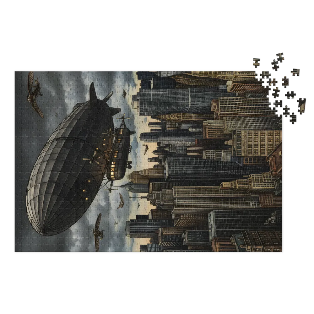 Zeppelin Over City