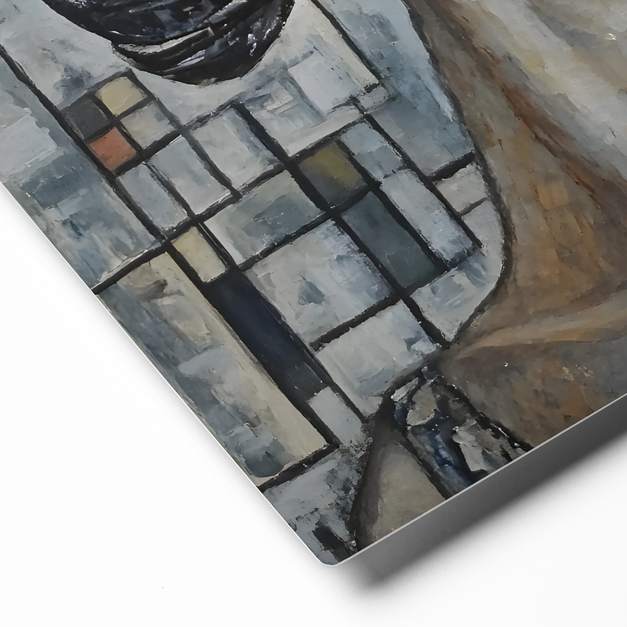 The Fragmented Gaze 
 Canvas with White Frame