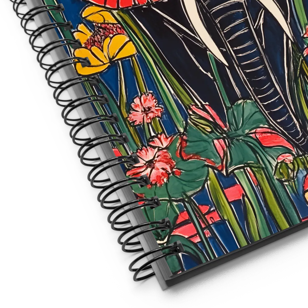 Art Nouveau Jungle Elephant 
 Spiral Notebook | 140 pages