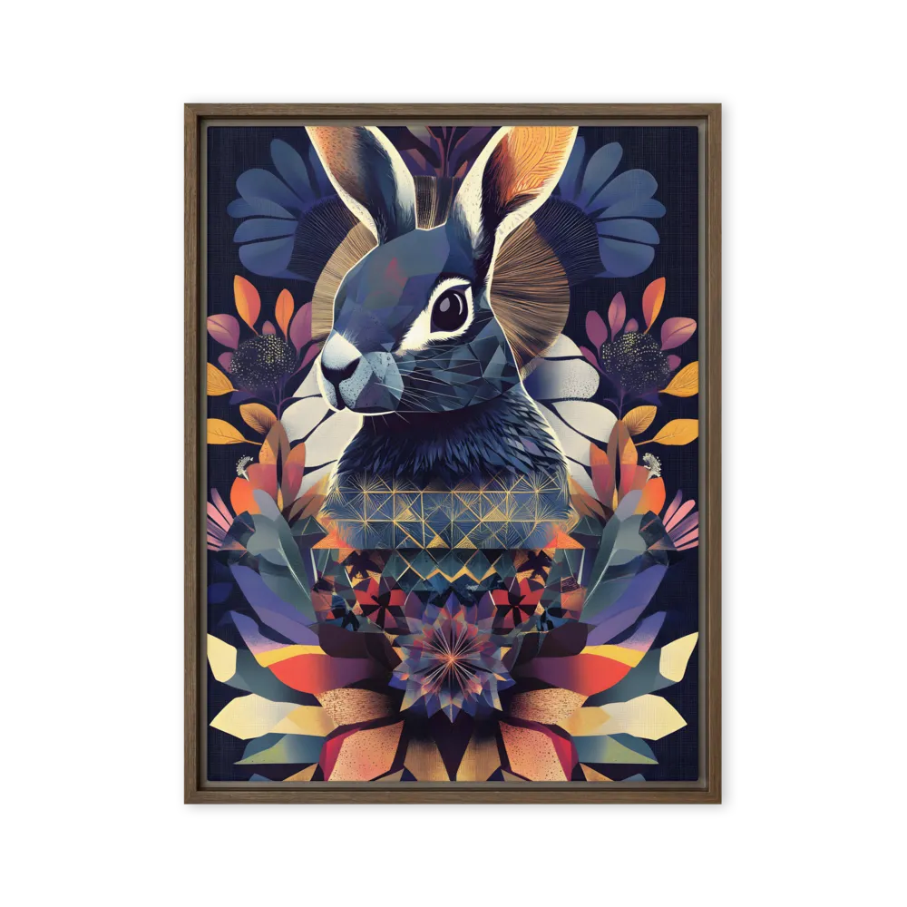 Geometric Floral Rabbit 
 Canvas | 12″x 16″