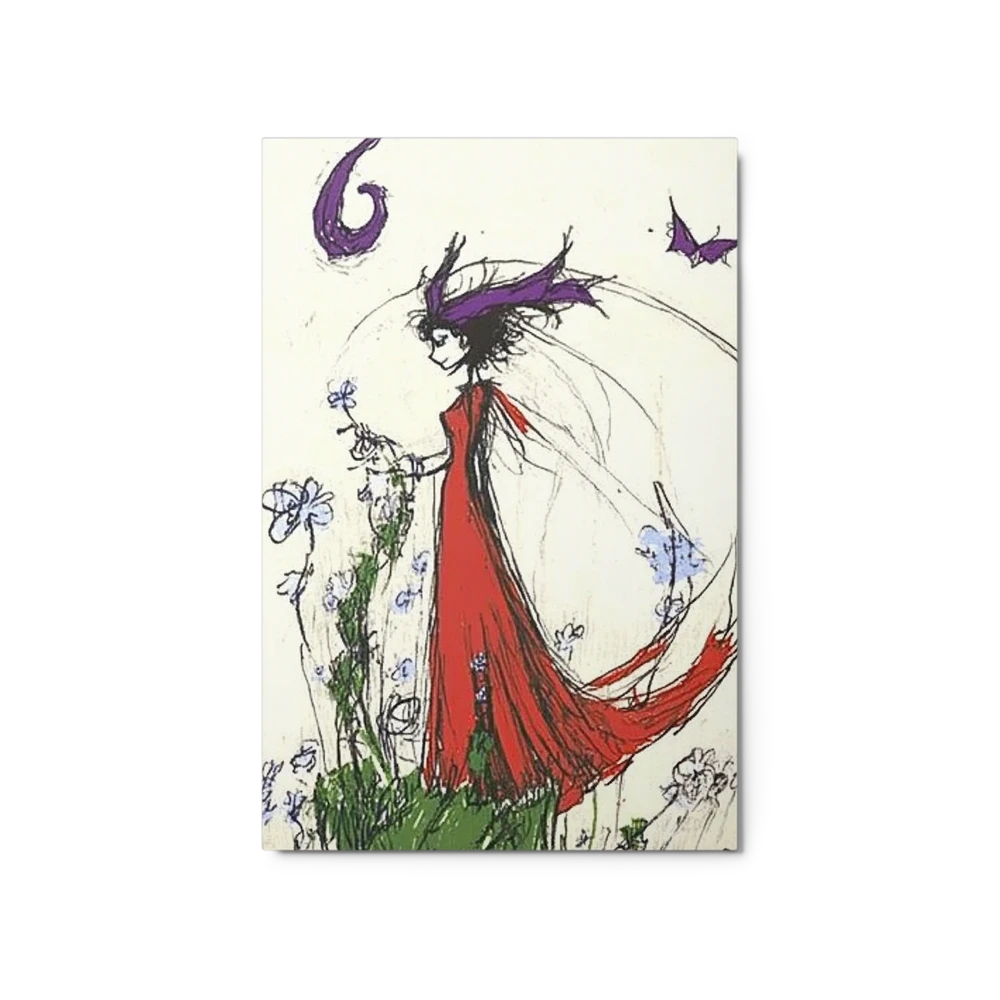 Red-Gowned Reverie | Art Print