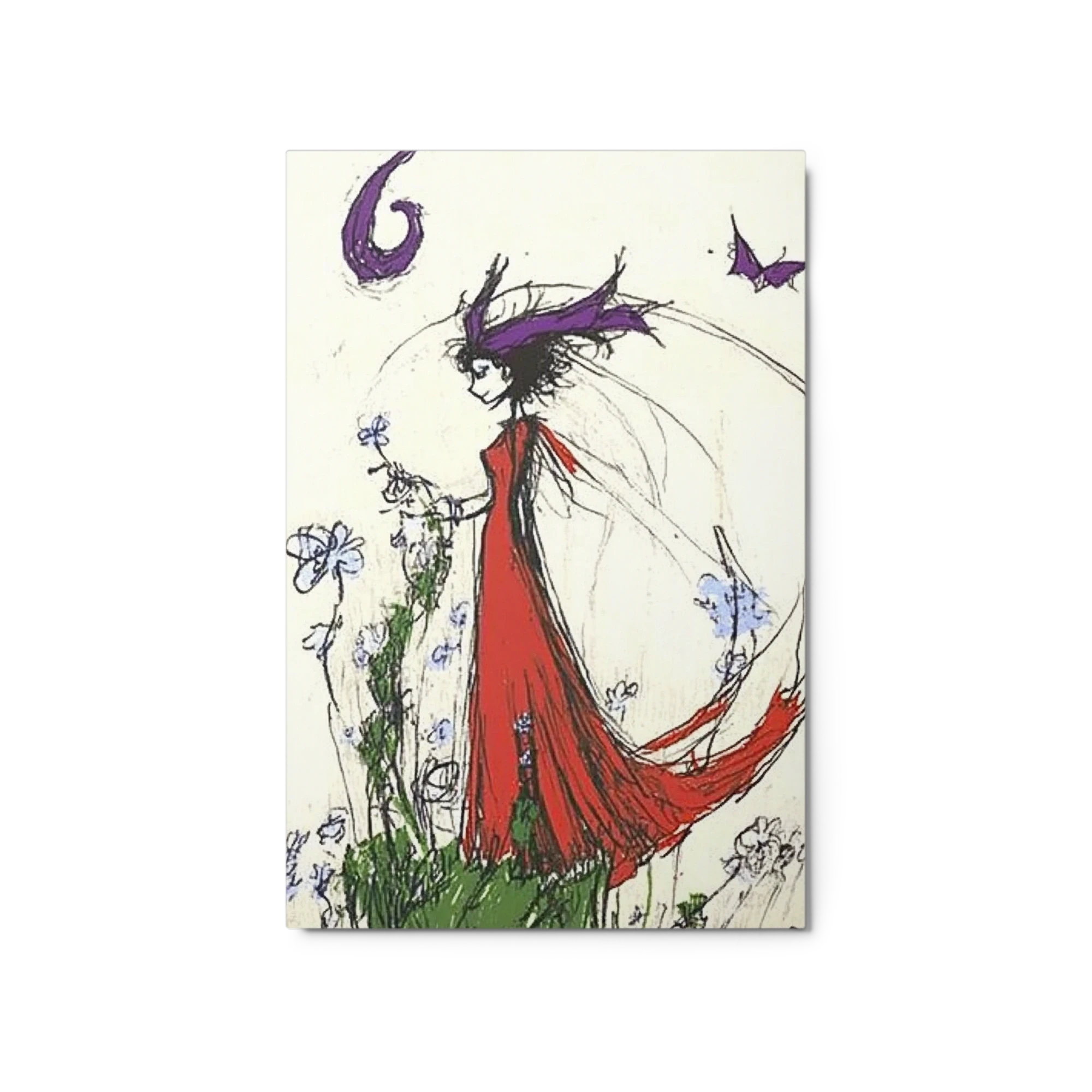 Whimsical Fairy in Red Dress