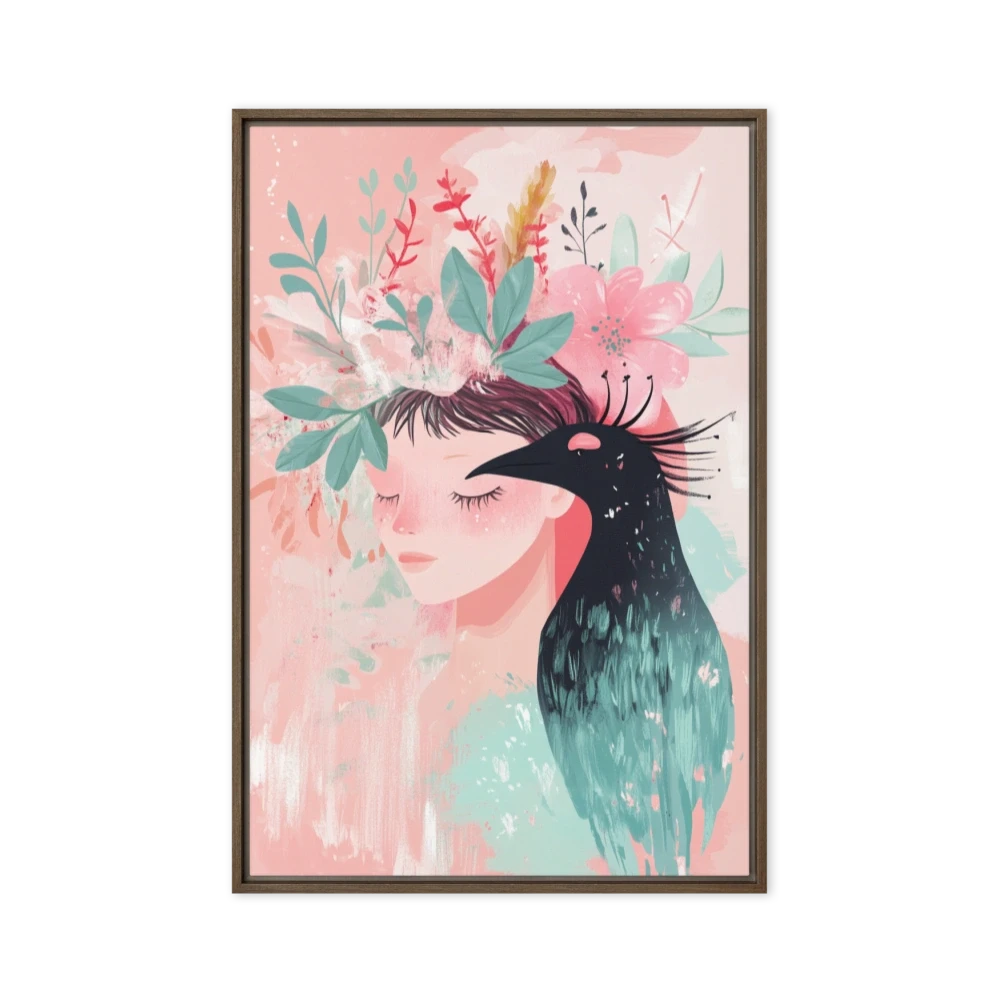 Girl with Crow and Floral Crown