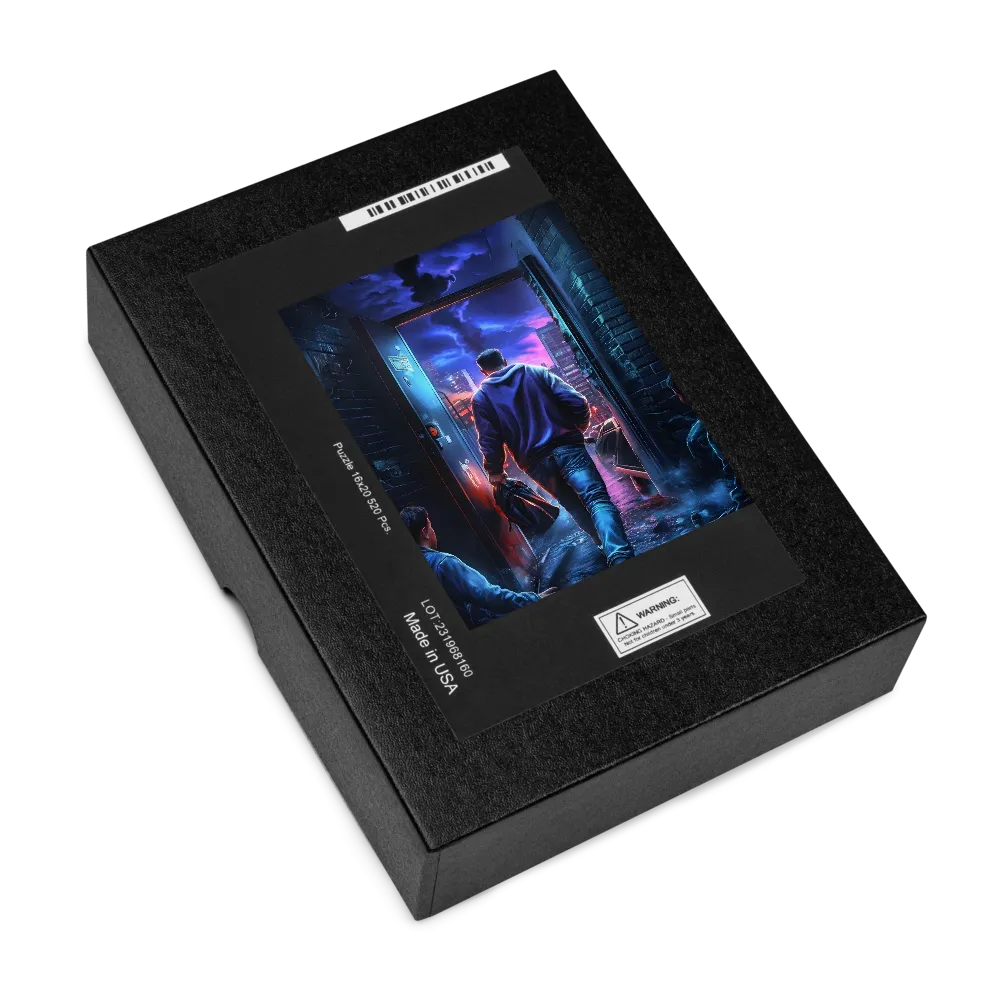 Gateway to the Neon City 
 Jigsaw Puzzle in Tin Box
