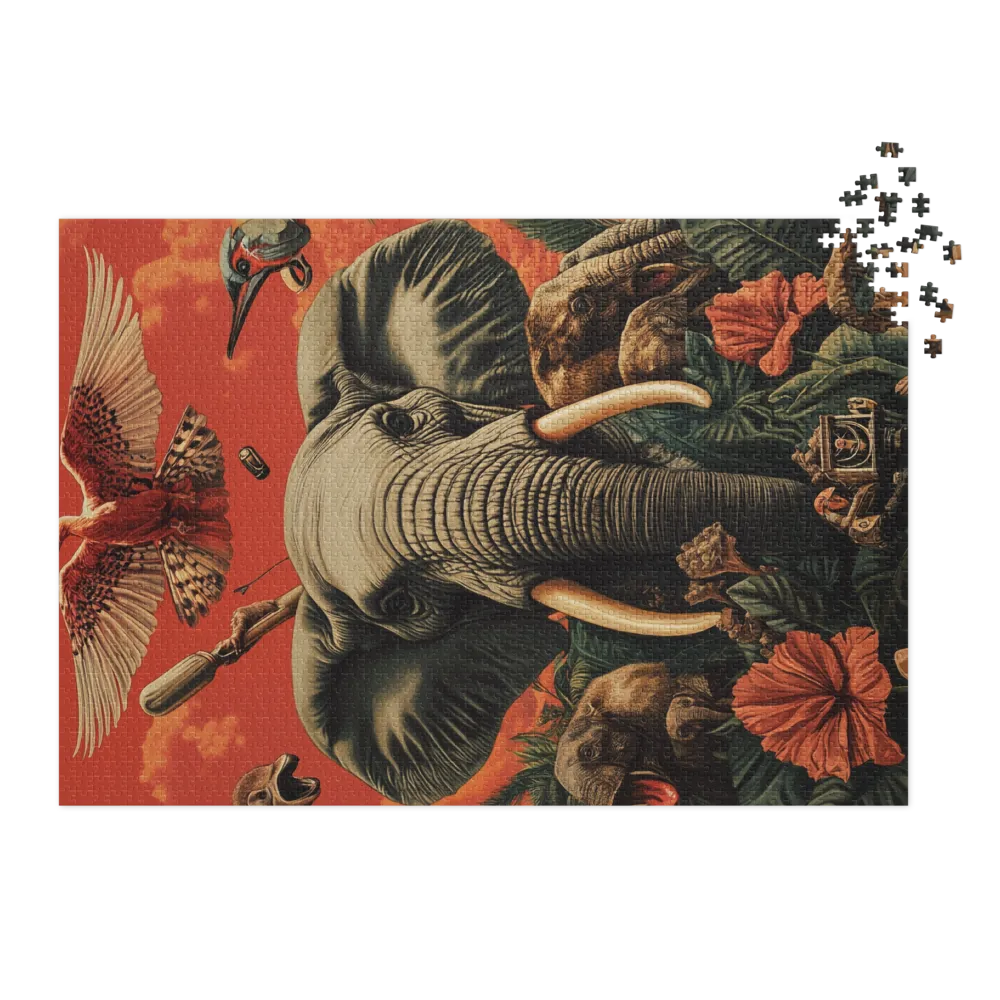 Surreal Elephant and Birds | Jigsaw Puzzle (252/520 pieces)