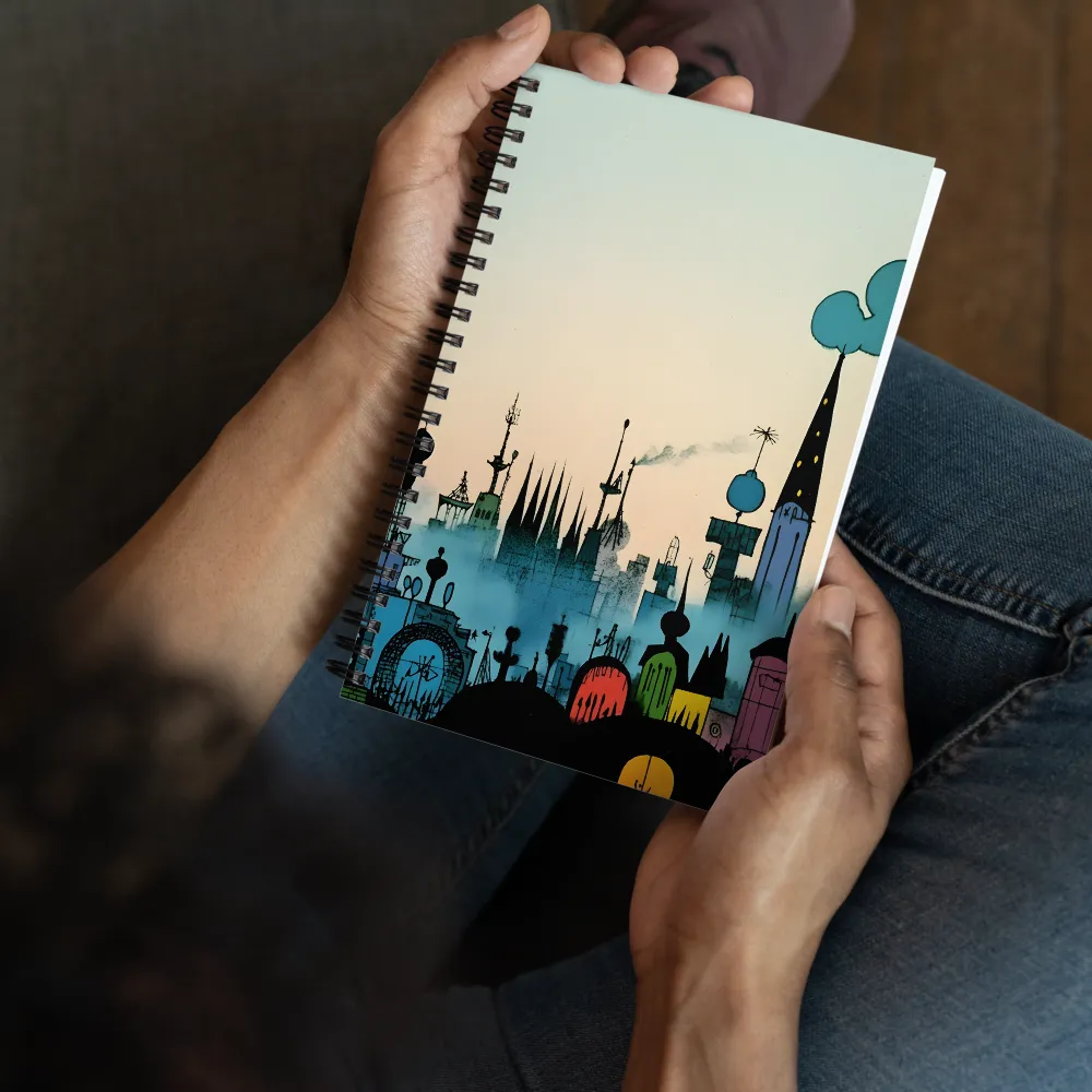 Whimsical Urban Skyline 
 Spiral Notebook | 140 pages