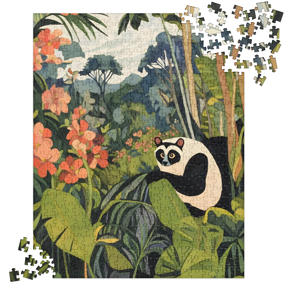 Stylized Jungle Panda 
 Jigsaw Puzzle