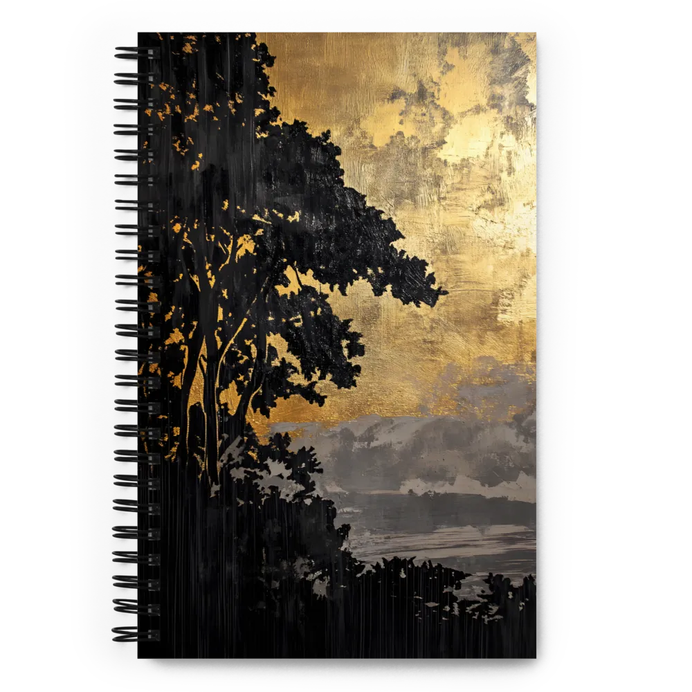 Gilded Forest Silhouette 
 Spiral Notebook | 140 pages