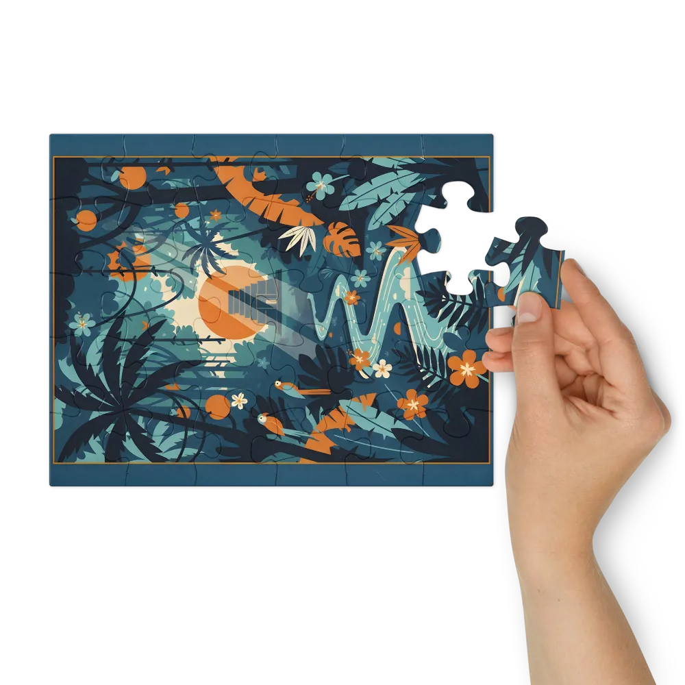 Lost Temple of the Jungle 
 Jigsaw Puzzle in Tin Box