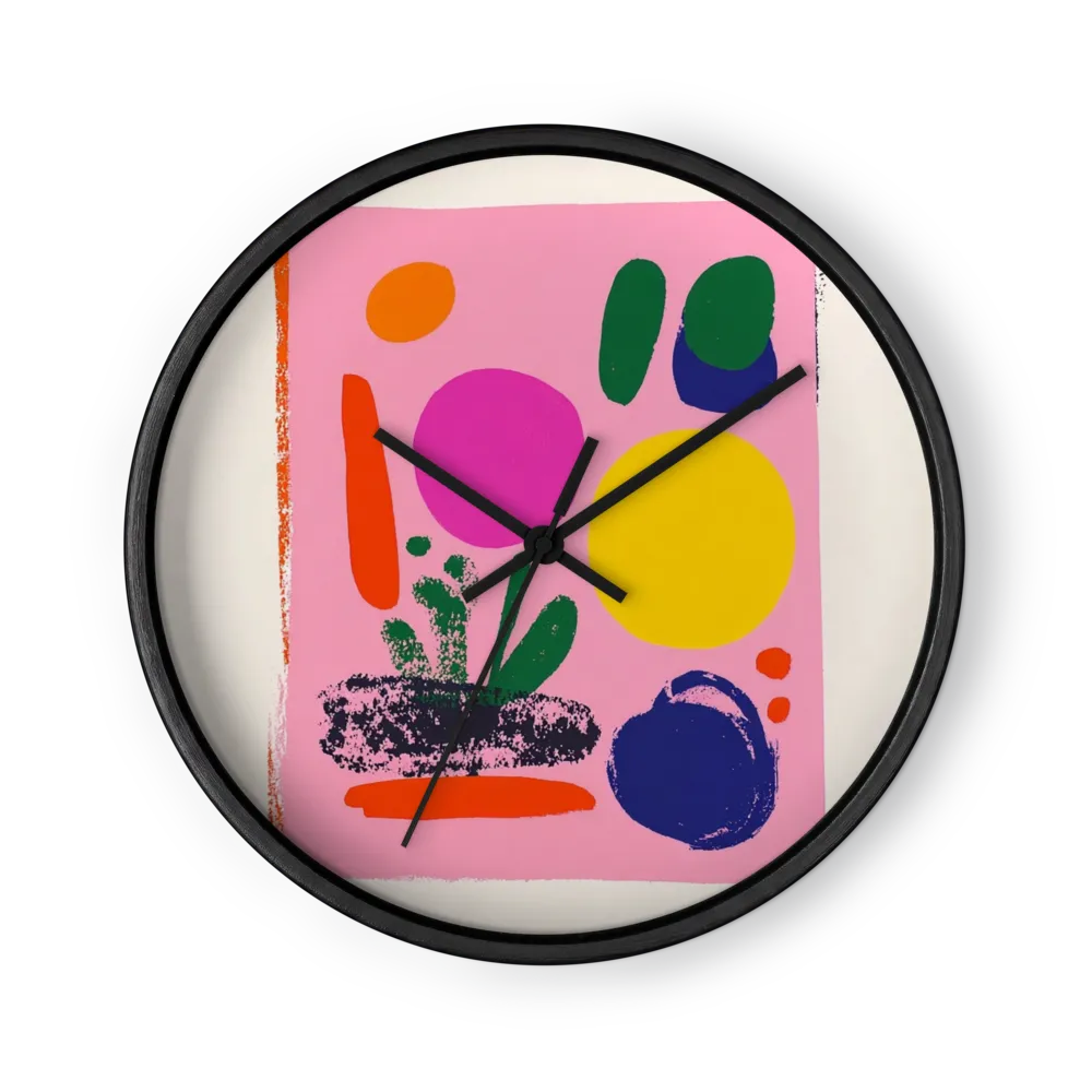 Pink Abstract Composition | Wall Clock
