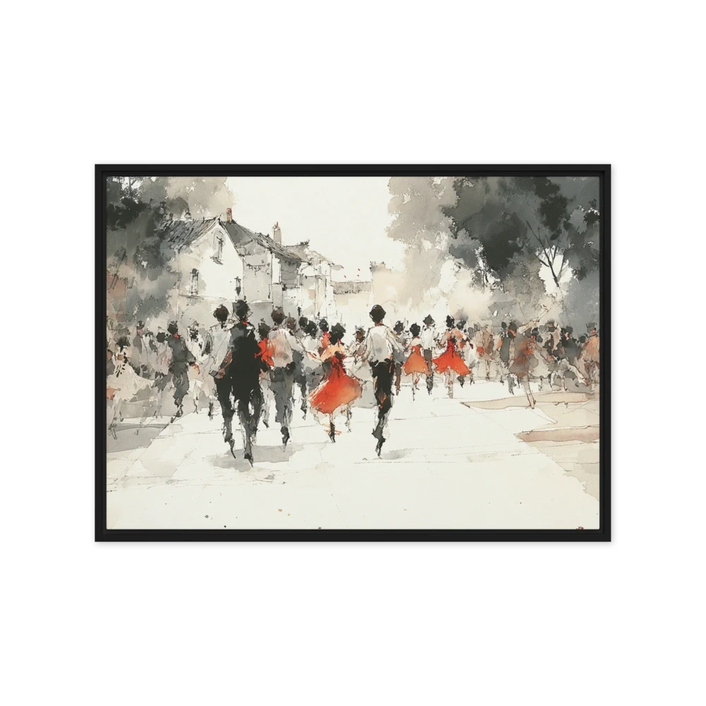 Street Dancers in Red | Art Print