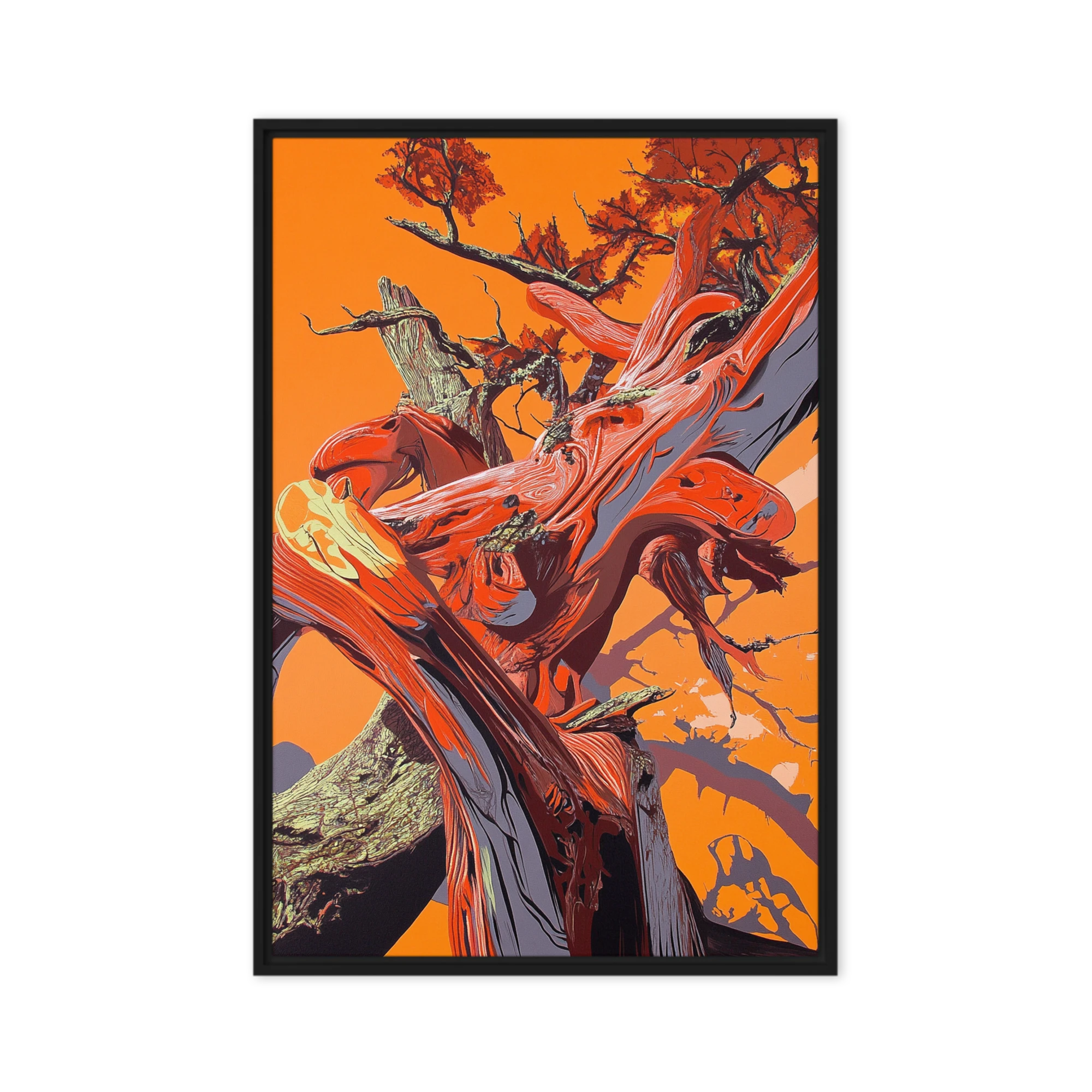 Stylized Tree in Orange and Red