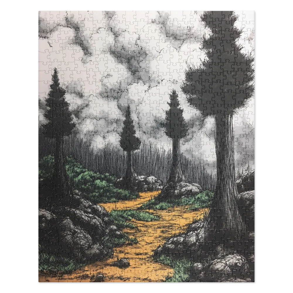 Whispers of the Forest Path 
 Jigsaw Puzzle in Tin Box