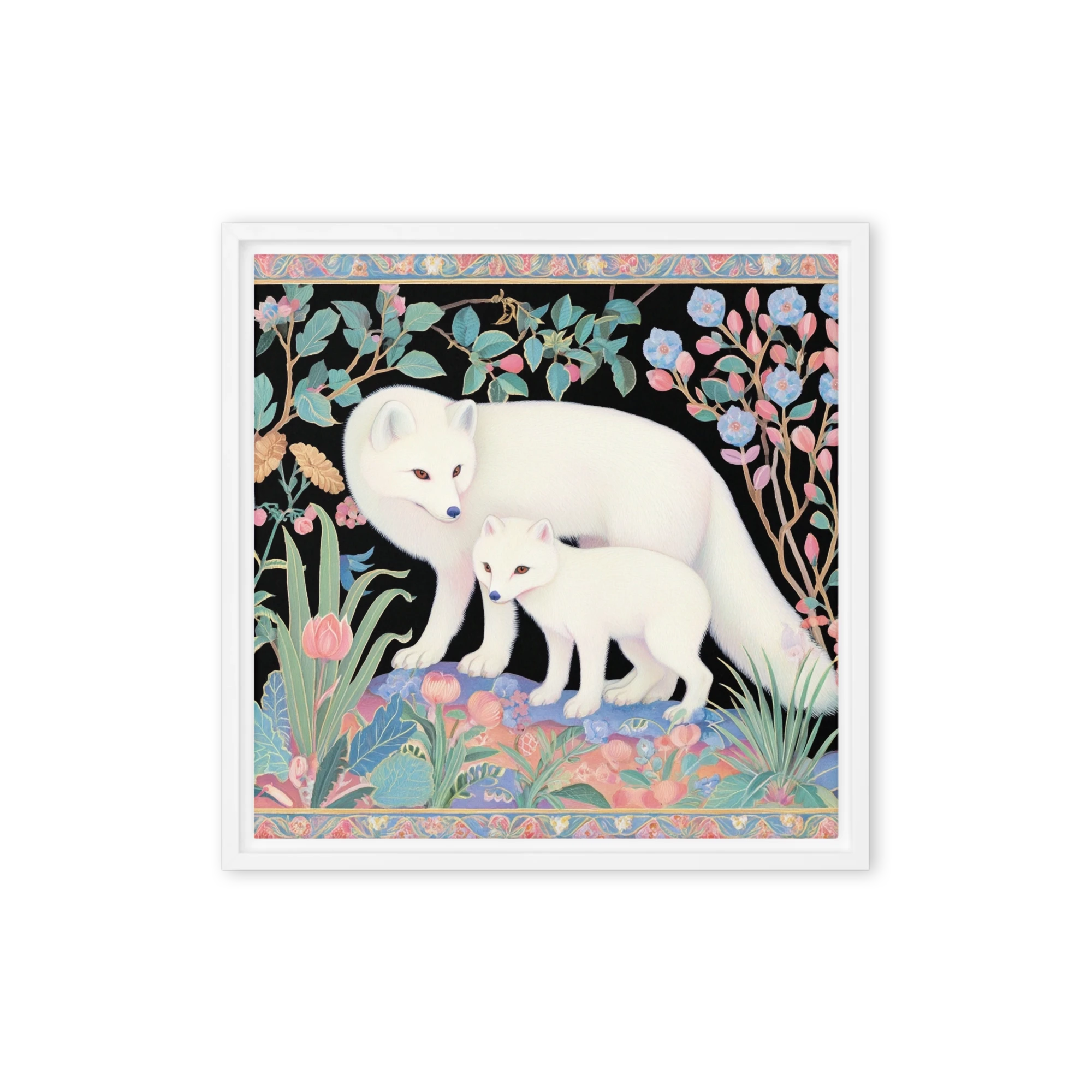 White Foxes in Botanical Garden