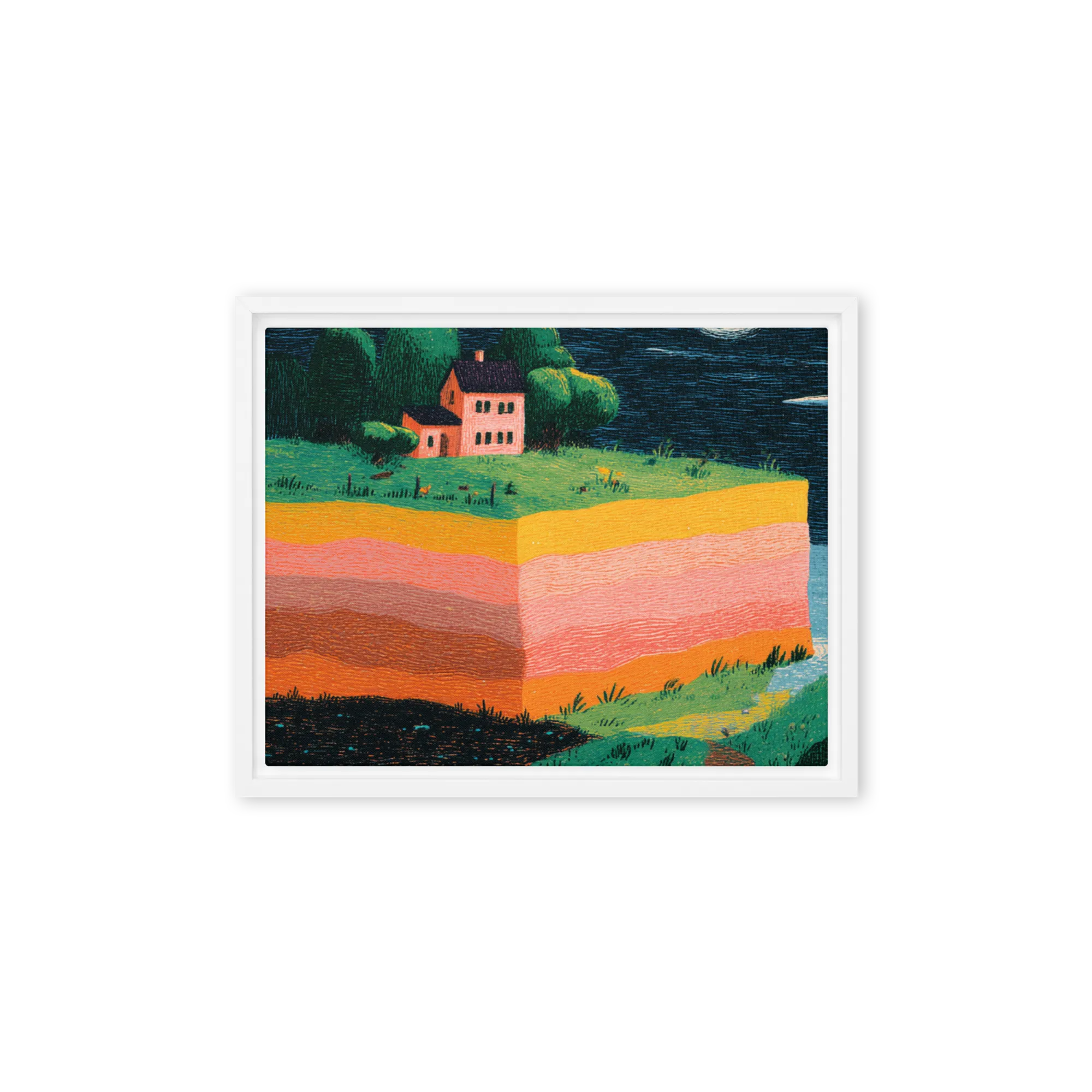Tranquil Night on Layered Cliff