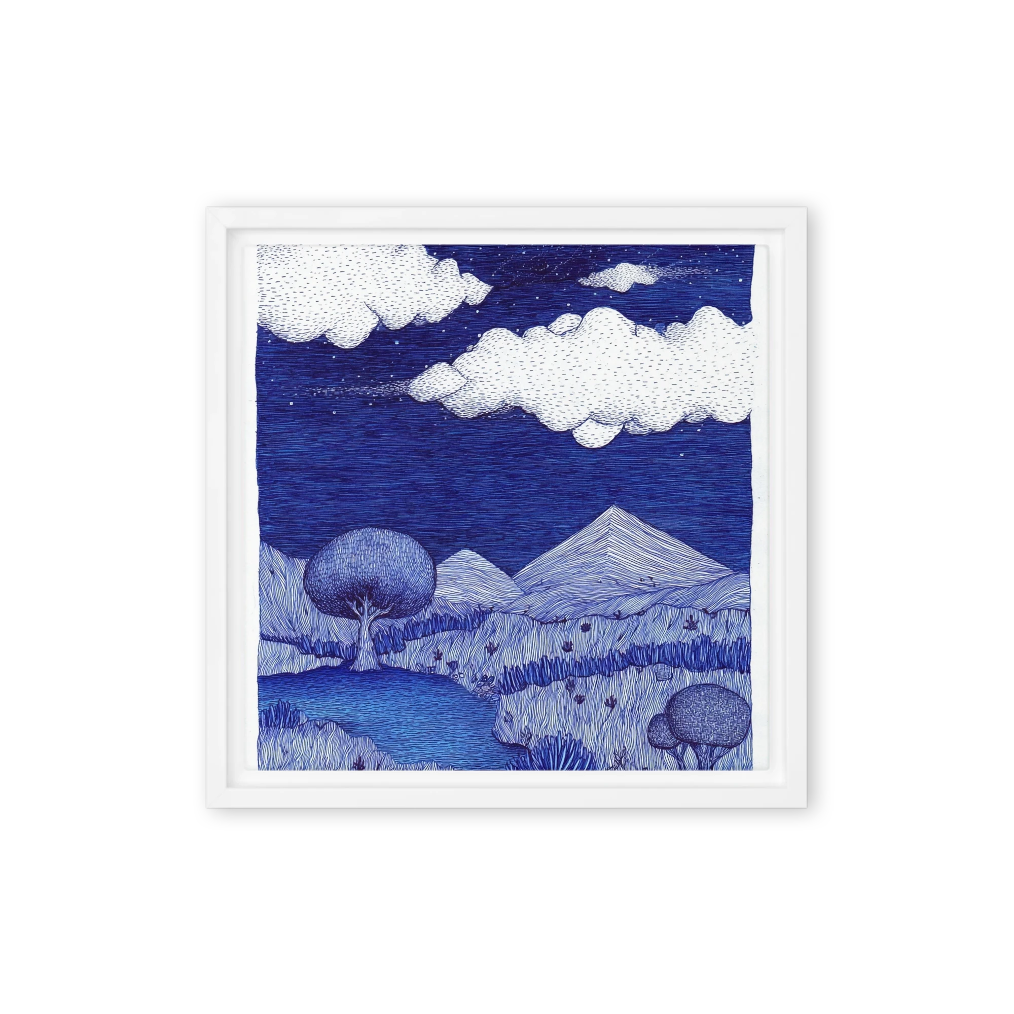 Nightfall Ink Landscape | Art Print