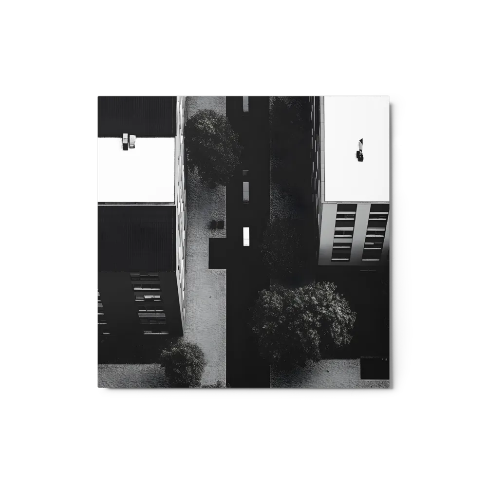 Urban Geometry: A Study in Monochrome 
 Canvas | 24″x 24″