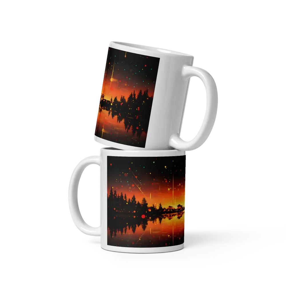 Pagoda Reflections at Dusk 
 Mug with Red inside | 15 oz