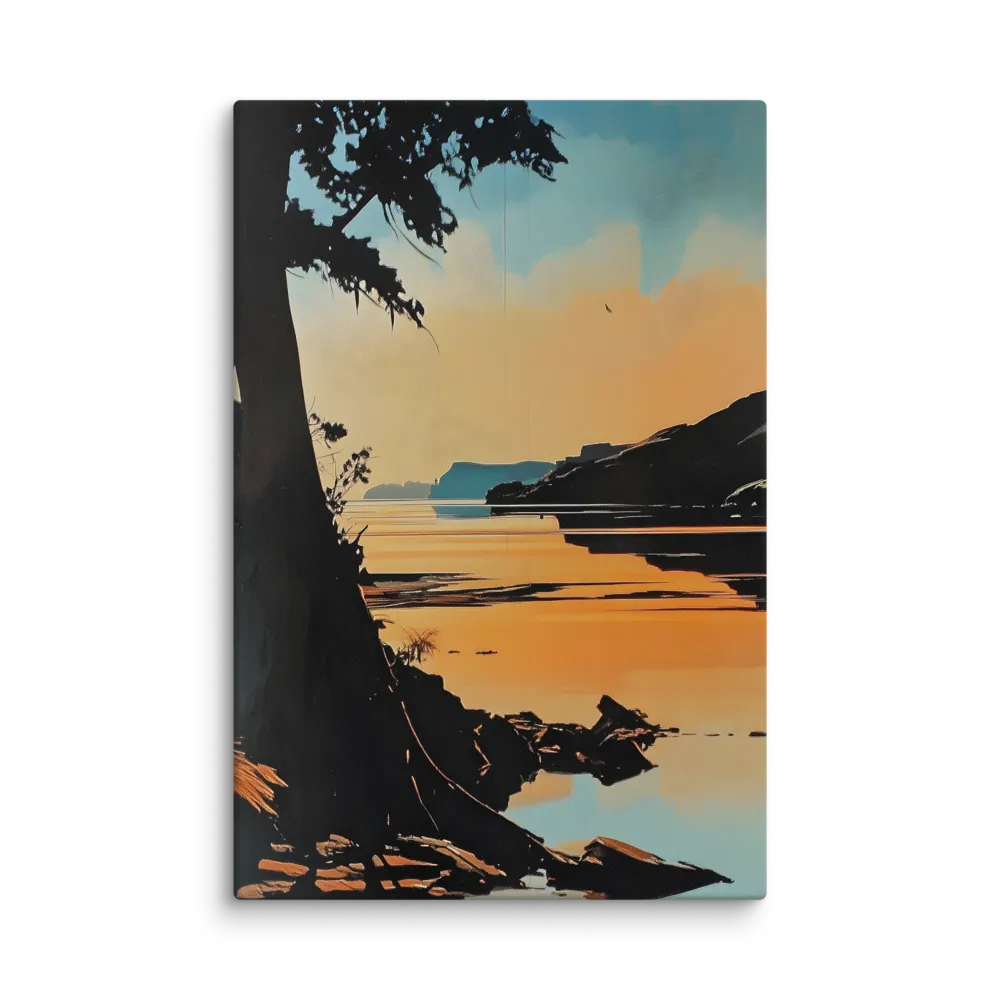 Twilight Coast Silhouette 
 Canvas | 32″x 48″