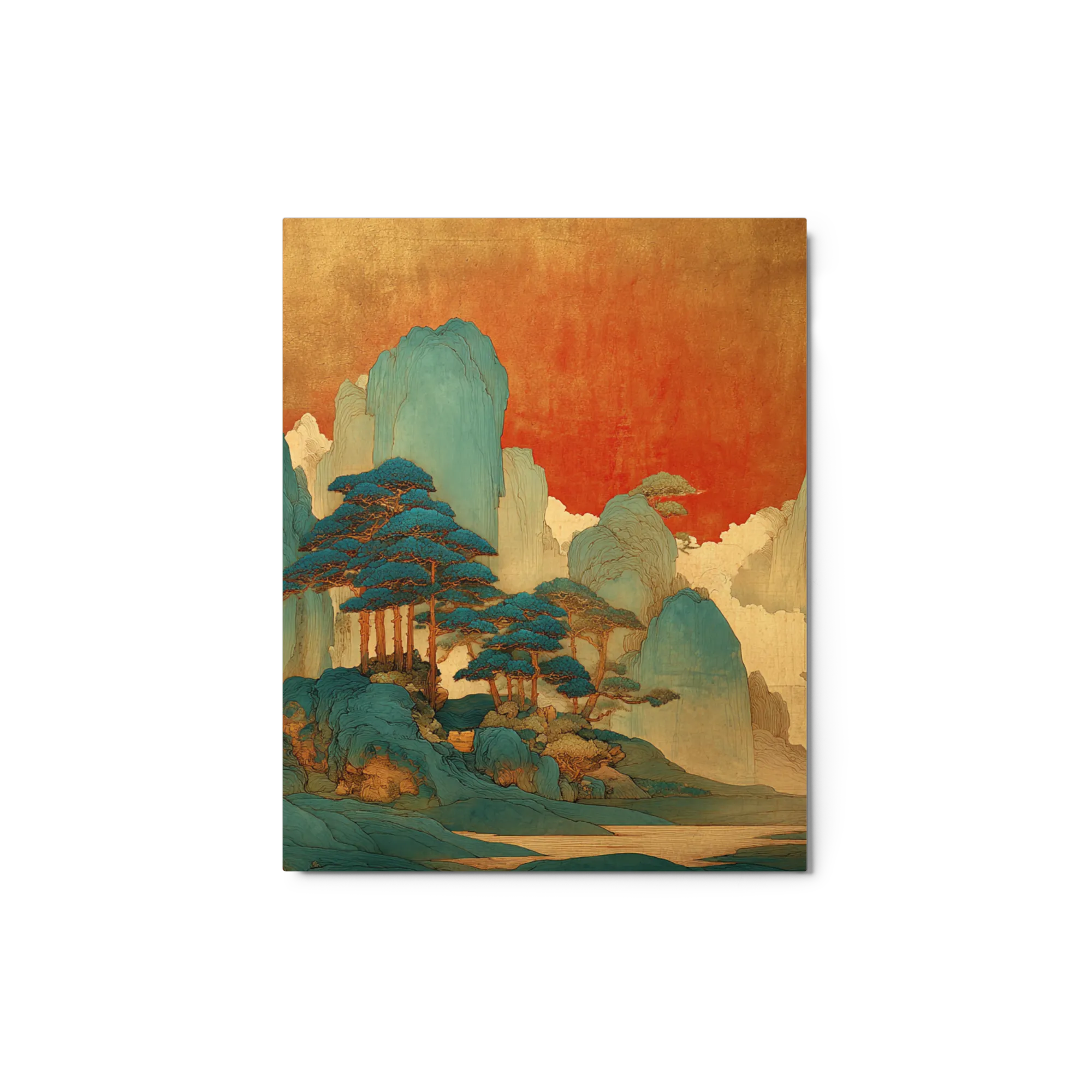 Golden Peaks and Blue Pines