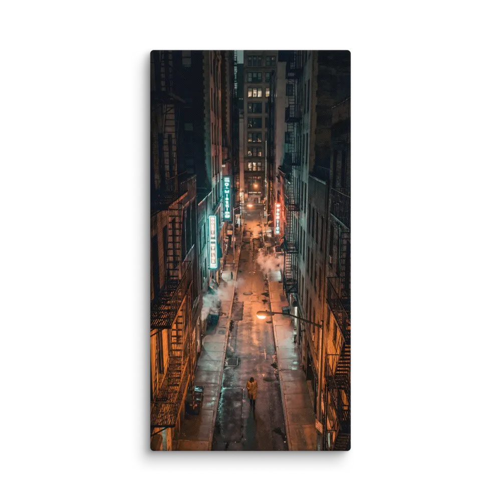 Solitary Night Alley 
 Canvas | 12″x 24″