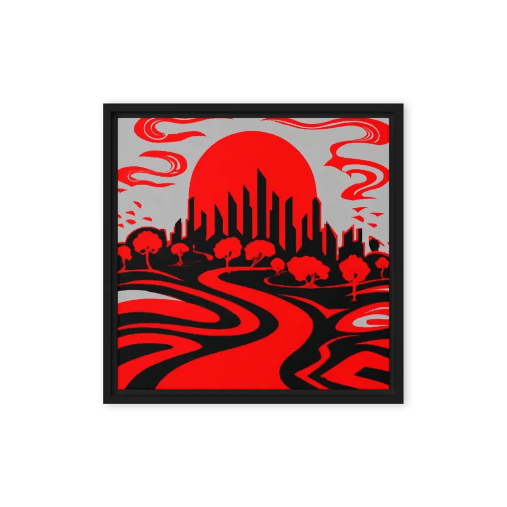 Crimson Horizon 
 Metal Print | 12″x 12″