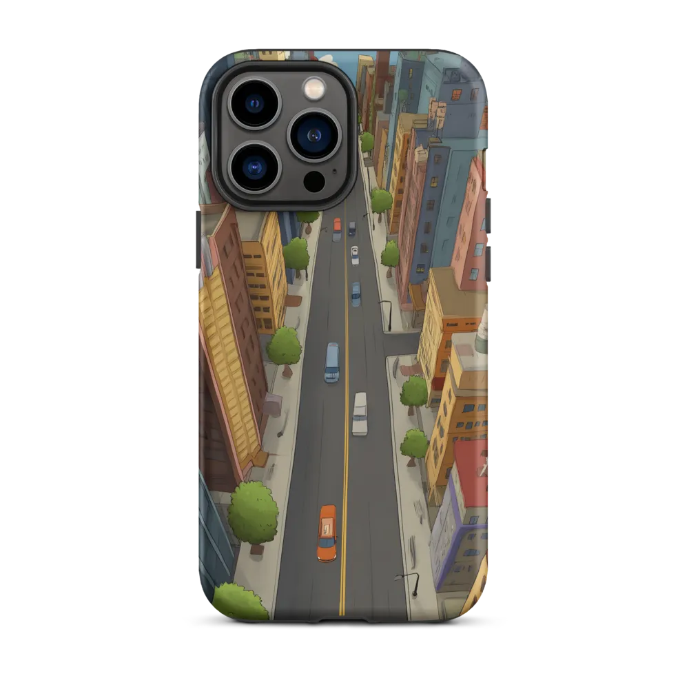 Cartoon Cityscape with Street View | Phone Case