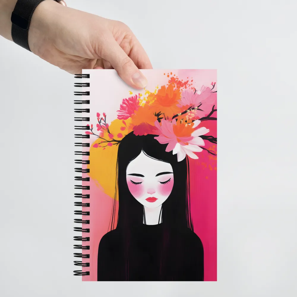 Floral Serenity Portrait 
 Spiral Notebook | 140 pages
