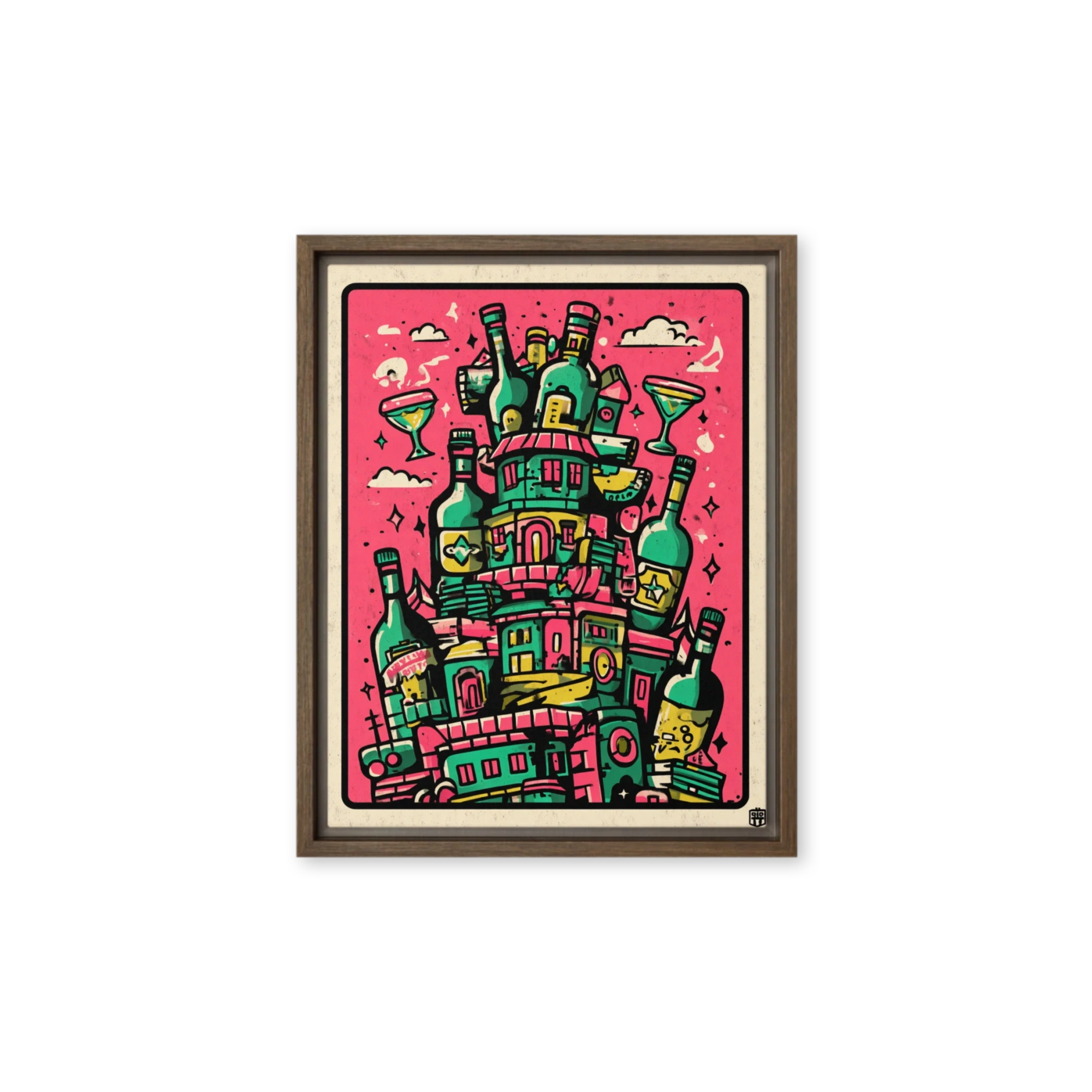 Bubblegum Psychedelic Risograph Doodles Wall Art — Pink Riso Doodles