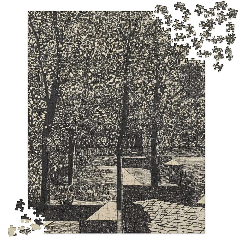Woodland Pathway Engraving 
 Jigsaw Puzzle in Tin Box