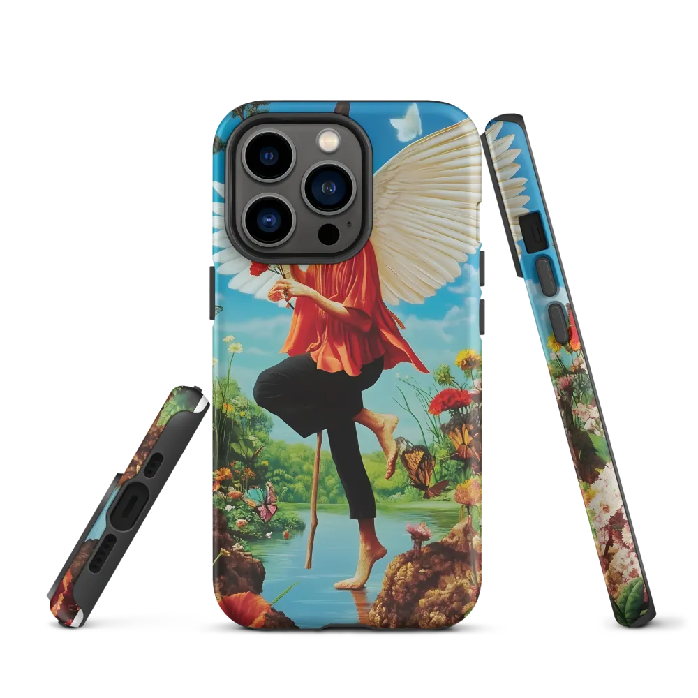 Surreal Angelic Figure in Vibrant Surroundings | Phone Case