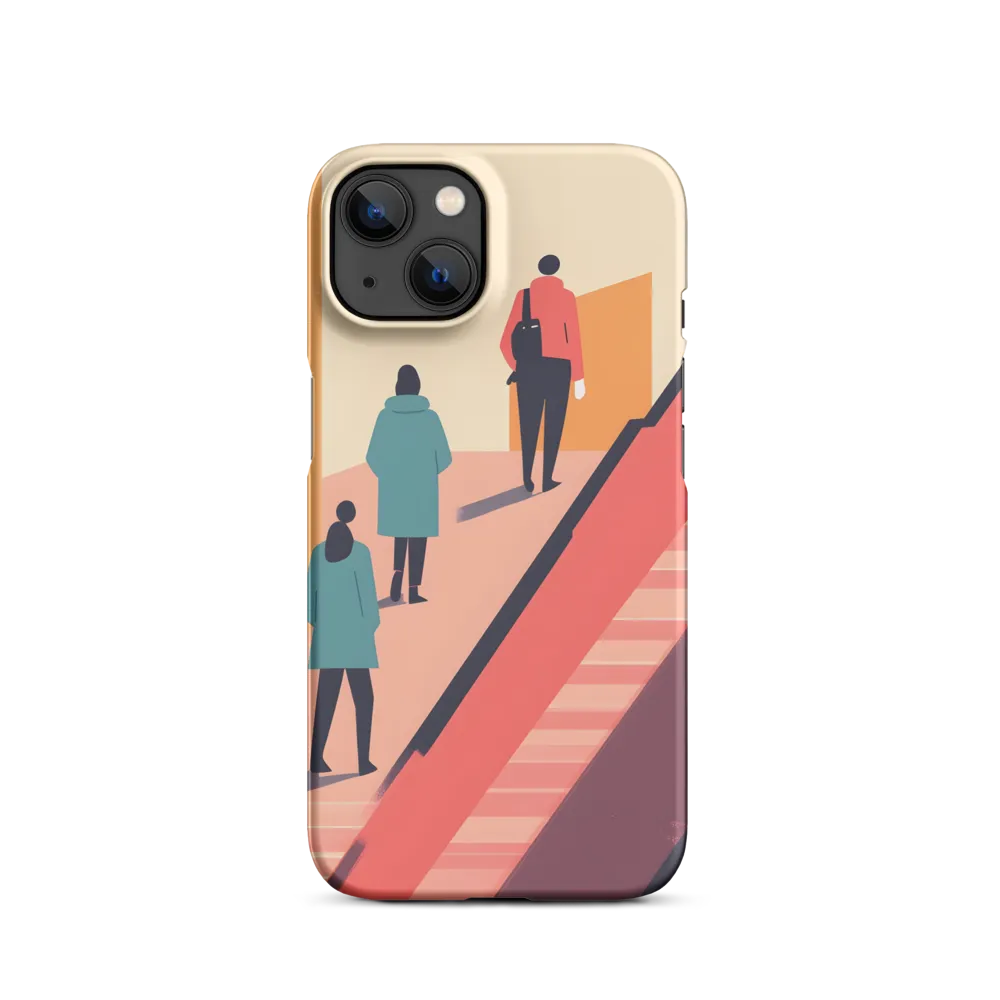 Abstract Illustration of People on Stairs | Phone Case